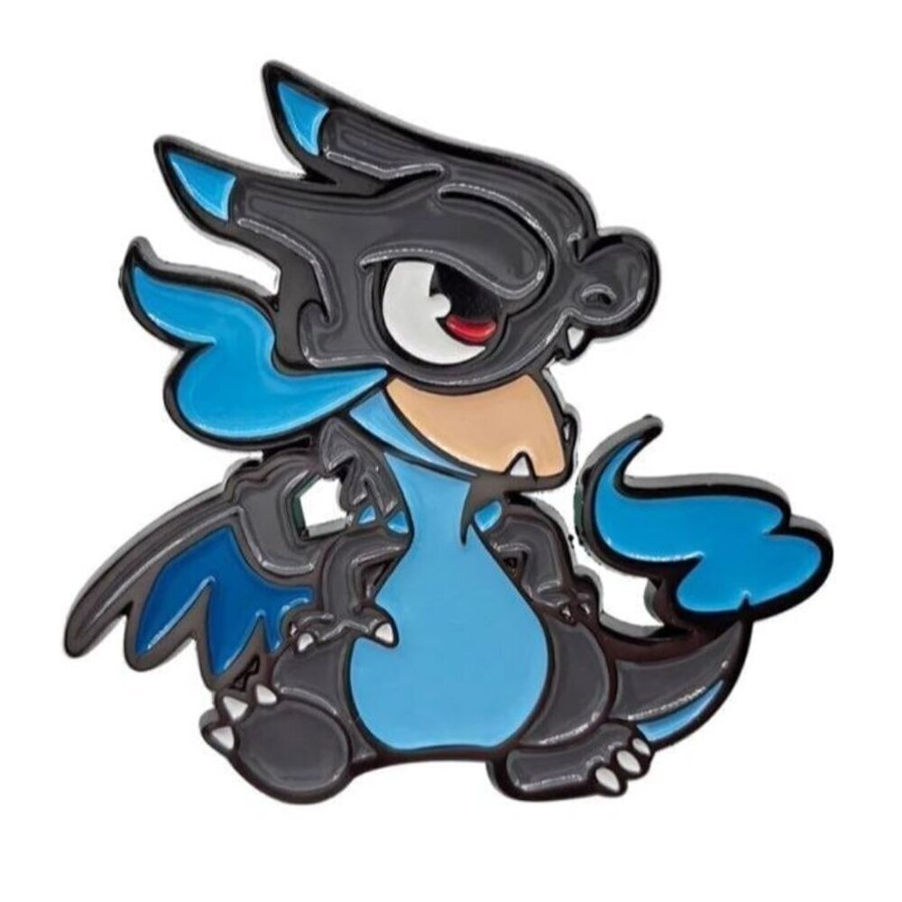 Toon Shiny Charizard Enamel Pin - Vibrant Pokemon Inspired Collectible - Picture 3 of 6